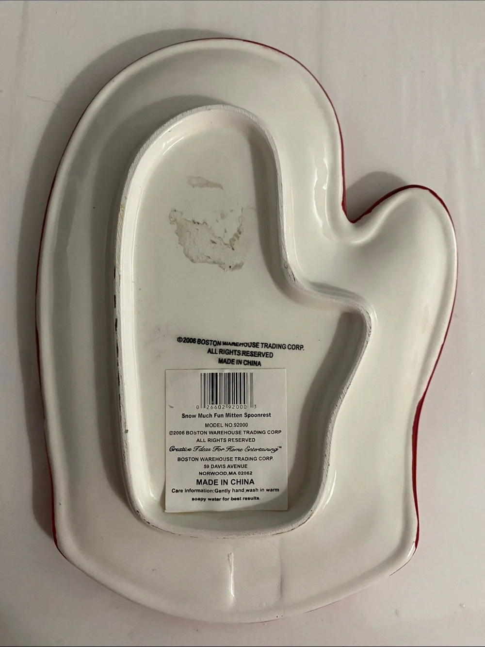 Boston Warehouse Trading Corp. Mitten Spoon Rest, Snow much fun, Cottagecore